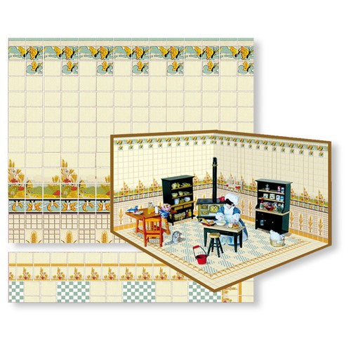 Dollhouse Wallpaper/Flooring Complete Room Decoration Kit #5
