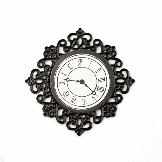 Dollhouse Miniature Black Fancy Clock