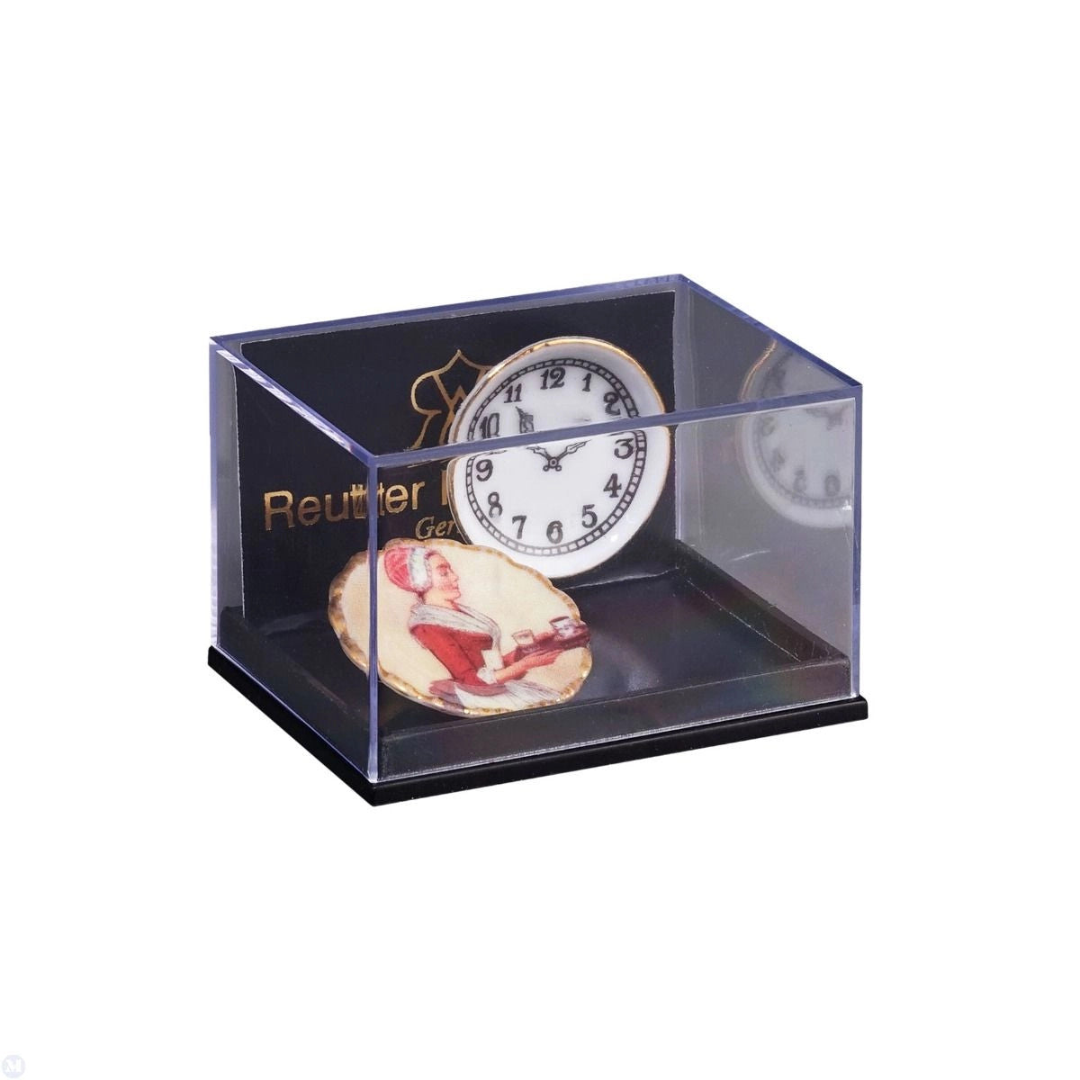 Reutter Porcelain - Dollhouse Miniature Porcelain Kitchen Clock with Plate