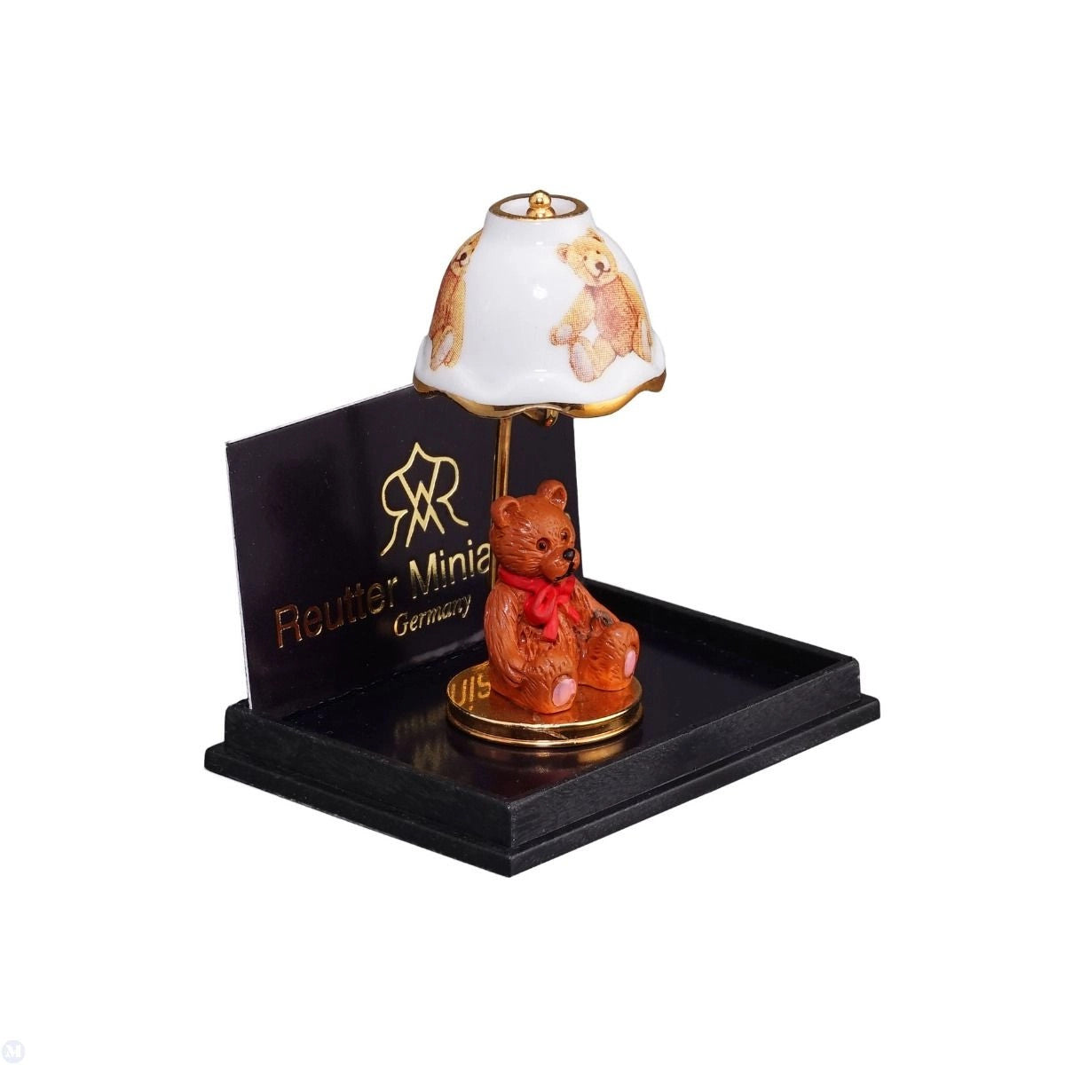 Reutter Porcelain - Dollhouse Miniature Non-Working Teddy Design Nursery Lamp