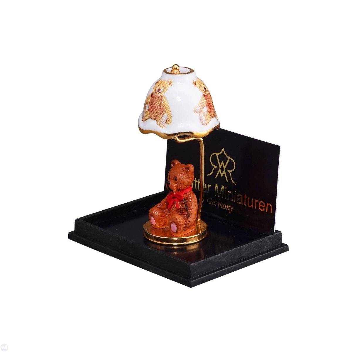Reutter Porcelain - Dollhouse Miniature Non-Working Teddy Design Nursery Lamp