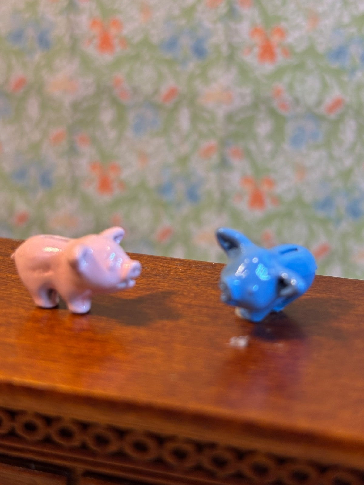 Dollhouse Miniature Piggy Bank - Pink or Blue