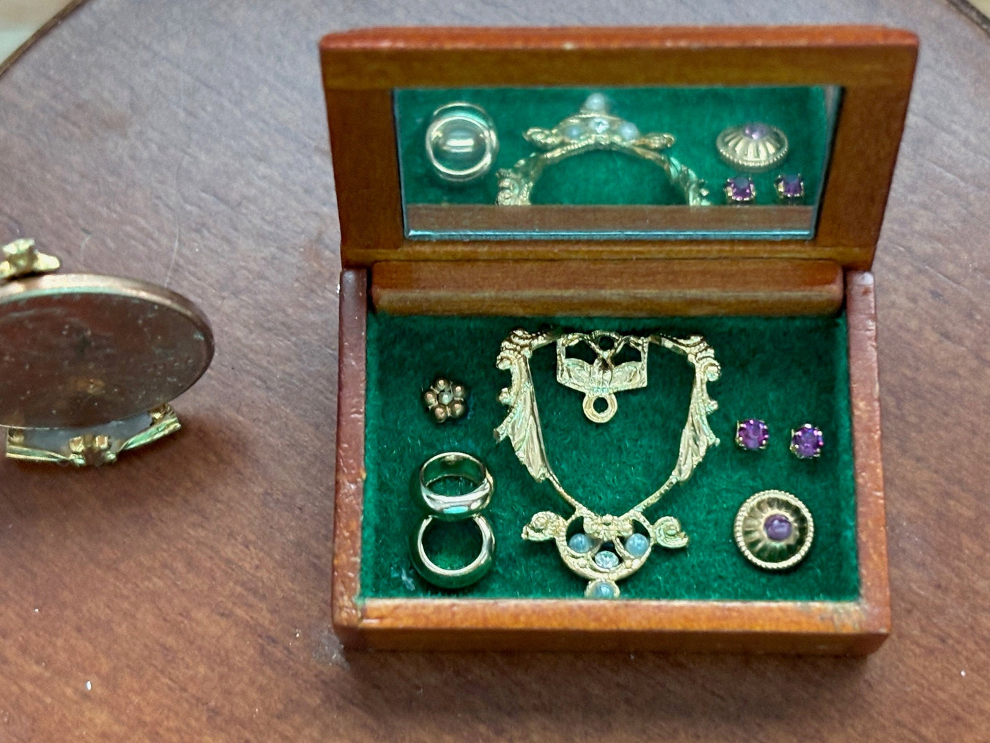 Miniature Dollhouse Handcrafted Large Wooden Jewelry Box - Several Designs