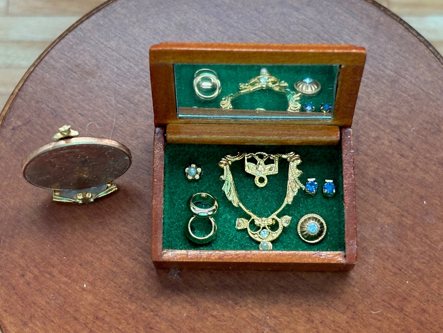 Miniature Dollhouse Handcrafted Large Wooden Jewelry Box - Several Designs
