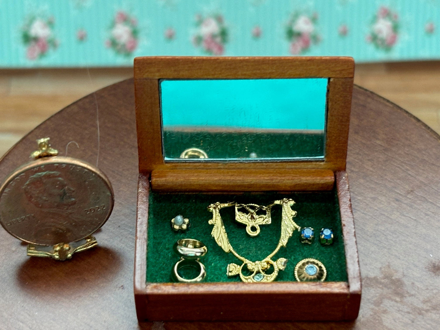 Miniature Dollhouse Handcrafted Large Wooden Jewelry Box - Several Designs