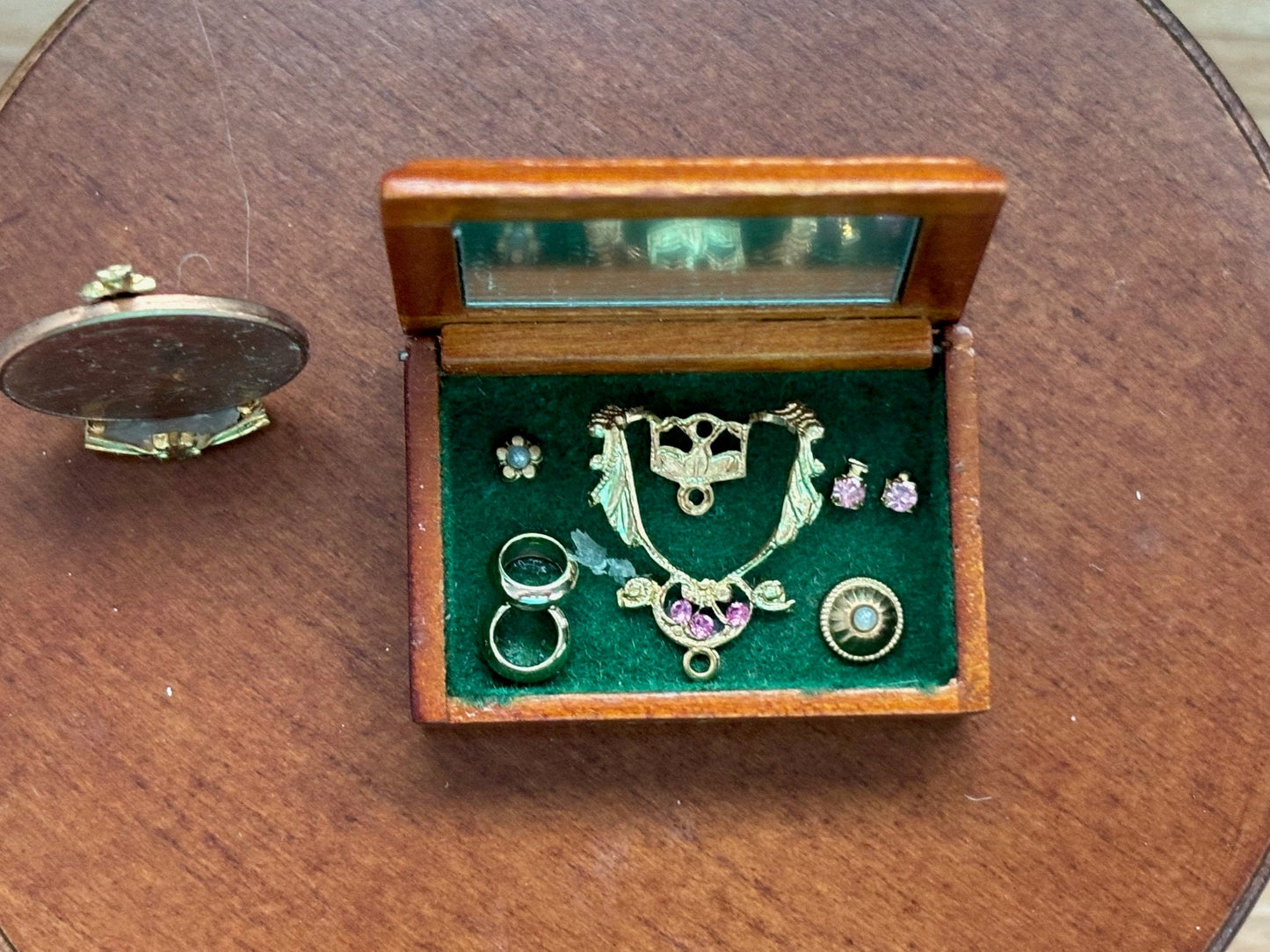 Miniature Dollhouse Handcrafted Large Wooden Jewelry Box - Several Designs