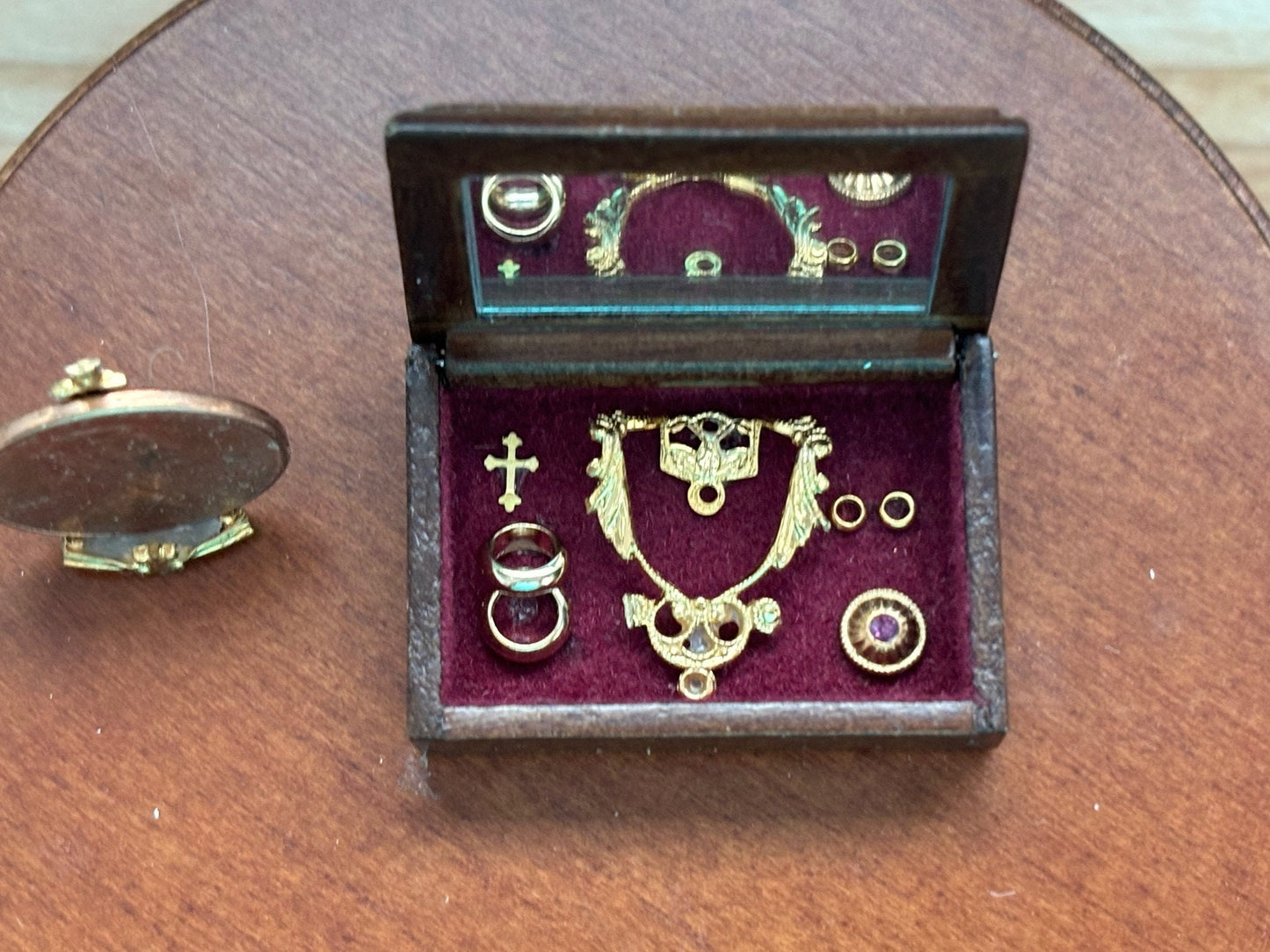 Miniature Dollhouse Handcrafted Large Wooden Jewelry Box - Several Designs