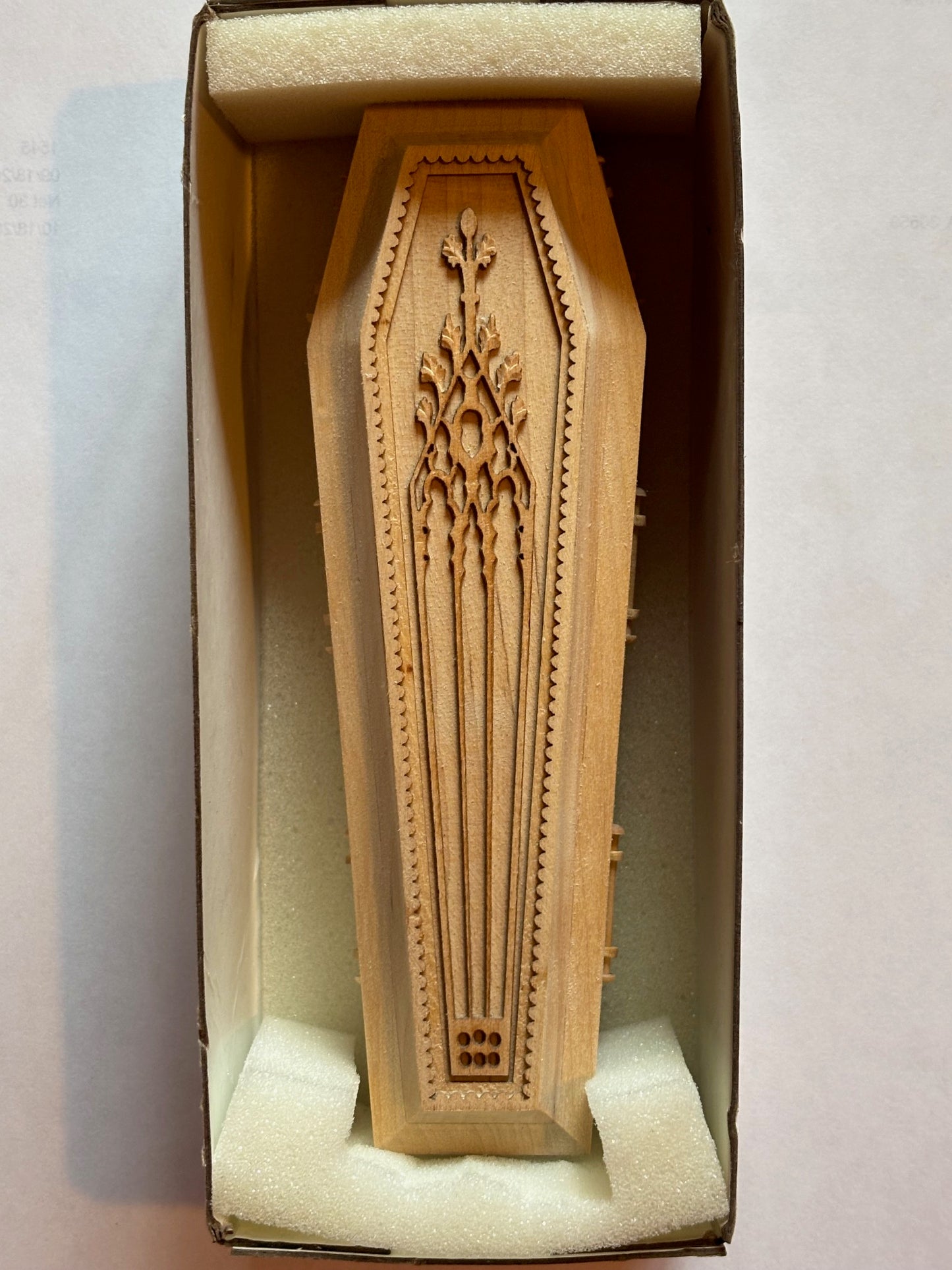Dollhouse Miniature Coffin/Solid Top Unfinished by JBM