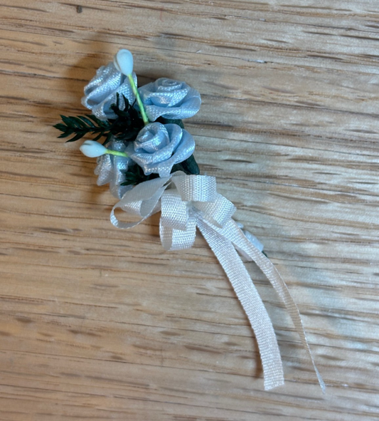 Dollhouse Miniature Bridesmaid Bouquet - Blue and White