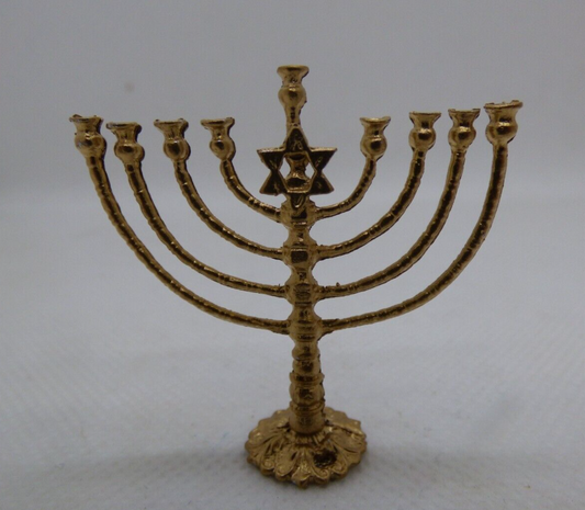 Dollhouse Miniature Large Gold Colored Menorah