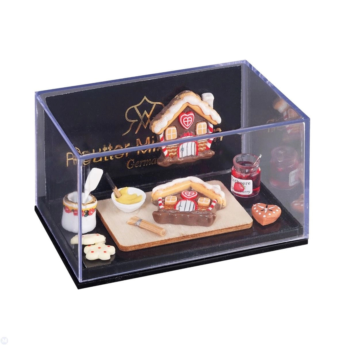 Dollhouse Miniature Gingerbread House Baking Set by Reutter Porcelain