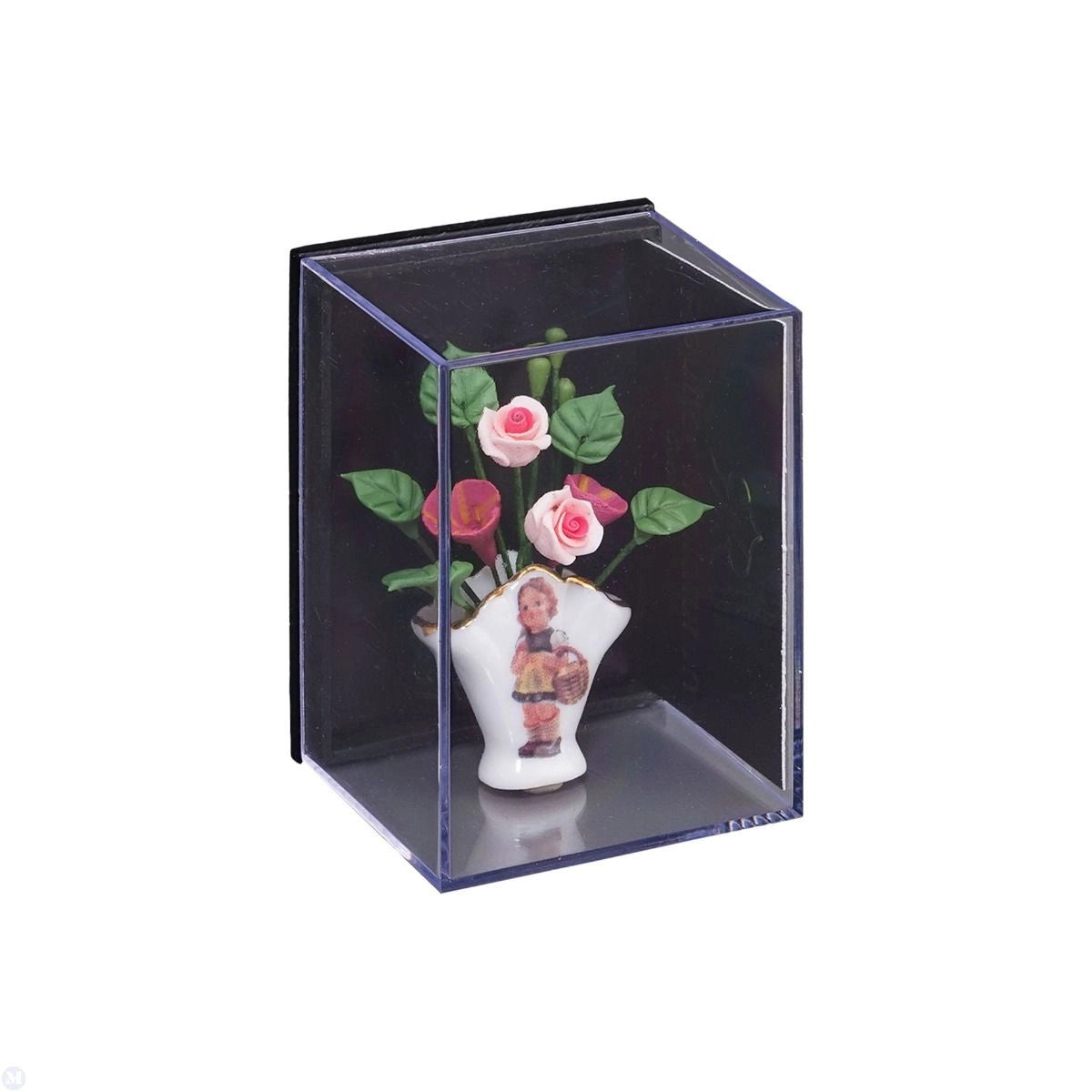 Dollhouse Miniature Fan Vase in Hummel Design by Reutter Porcelain