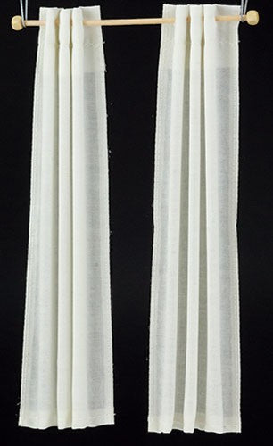 Dollhouse Miniature White Modern Tab Curtain