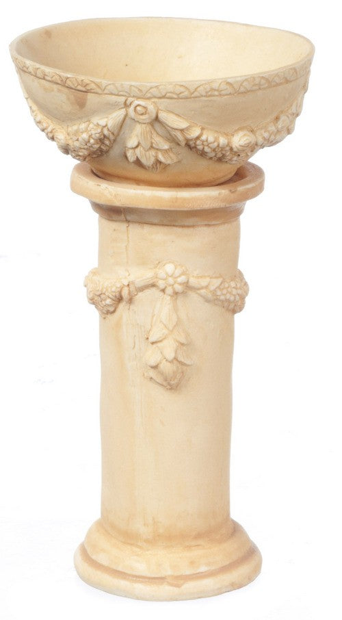 Dollhouse Miniature Victorian Bird Bath, Tan, by Falcon Miniatures