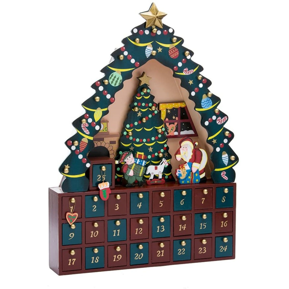 Kurt Adler Holiday Advent Calendar Filled With Dollhouse Miniatures