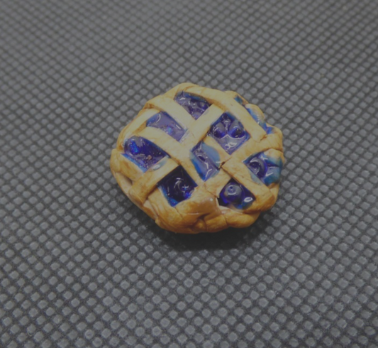 Dollhouse Miniature Blueberry Pie, Handcrafted
