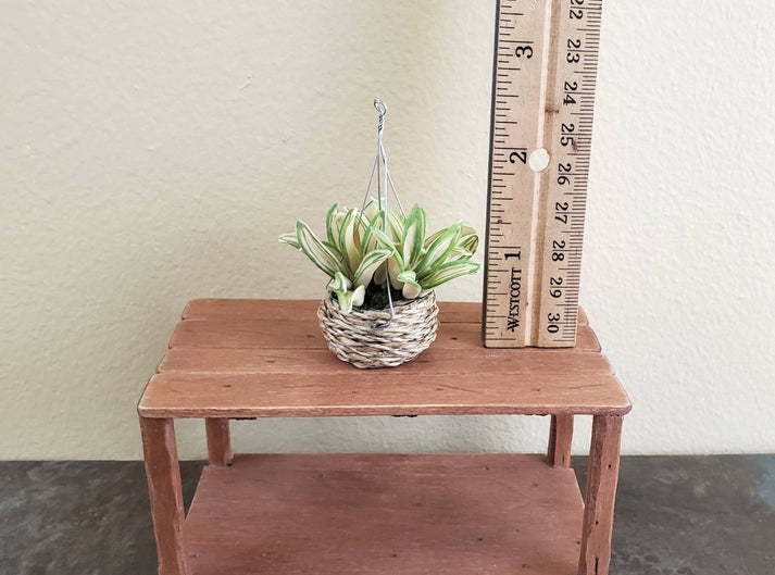 Dollhouse Miniature Spider Plant Hanging Basket 1:12 Scale Houseplant