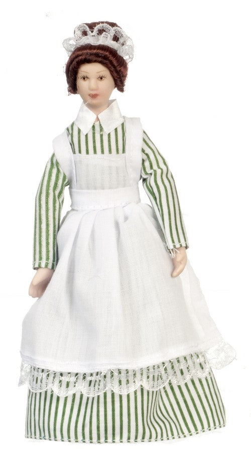 Dollhouse Miniature Maid Doll with Apron