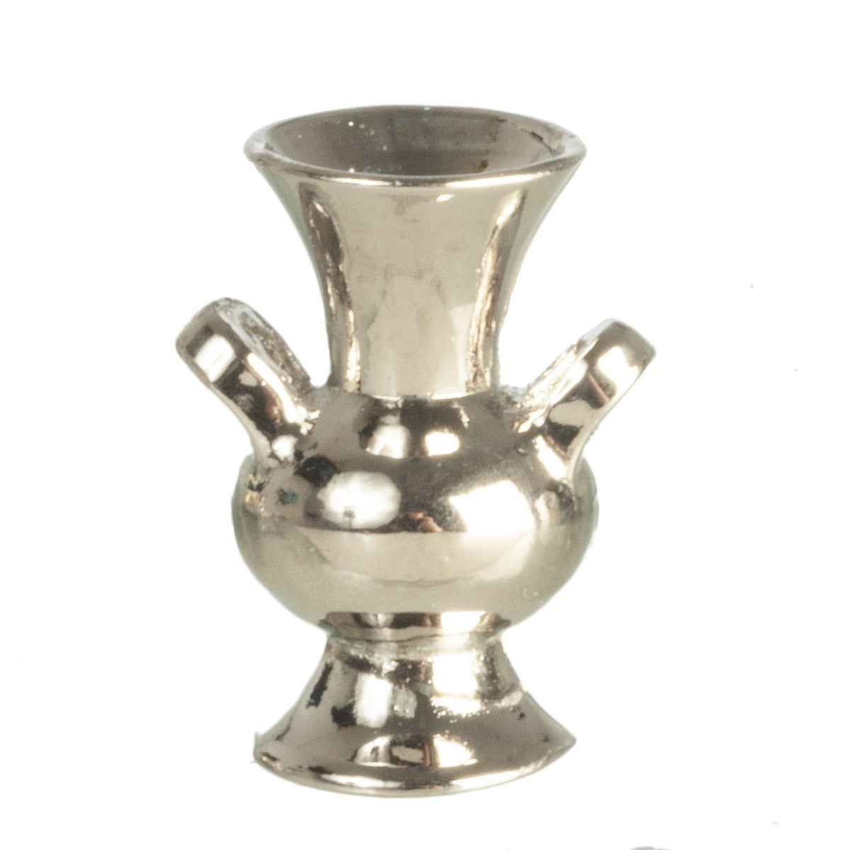 Dollhouse Miniature Silver Vase with Handles by Falcon Miniatures