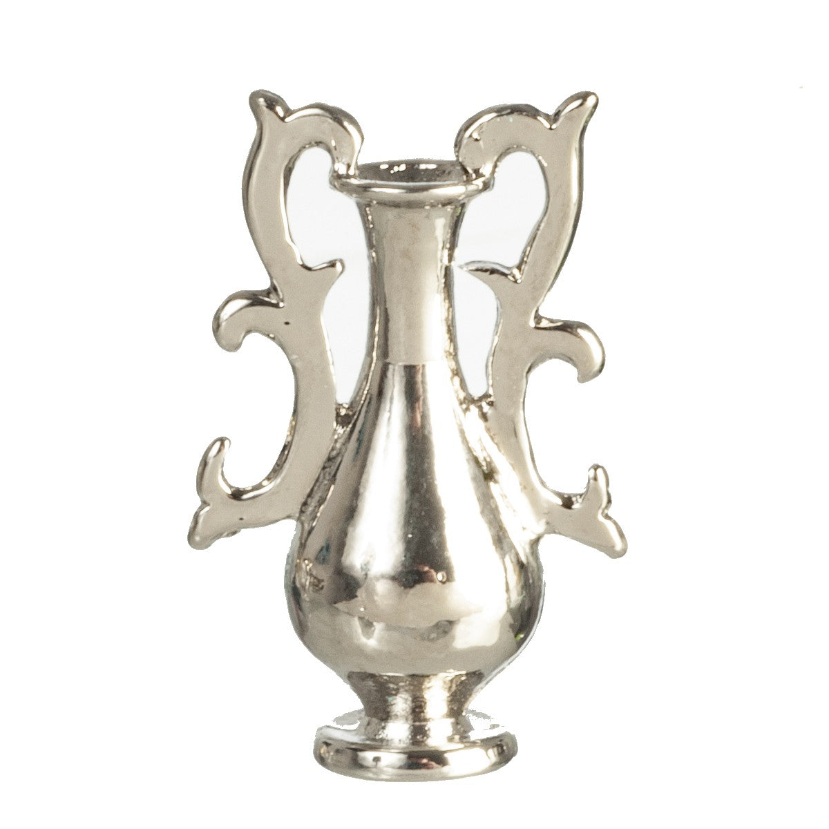 Dollhouse Miniature Silver Vase with 2 Handles by Falcon Miniatures