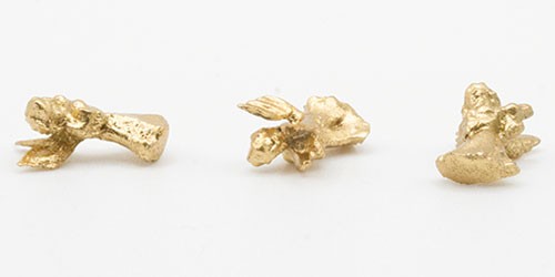 Dollhouse Miniature Gold Colored Angel Ornaments
