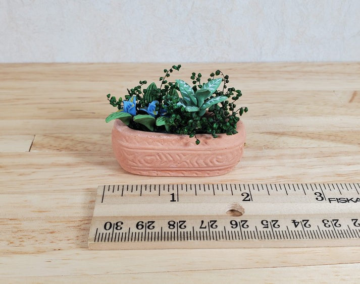 Dollhouse Assorted Plants in a Terra Cotta Planter Miniature 1:12 Scale