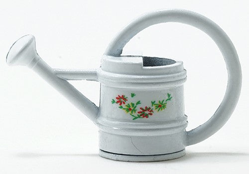 Dollhouse Miniature White Watering Can Floral