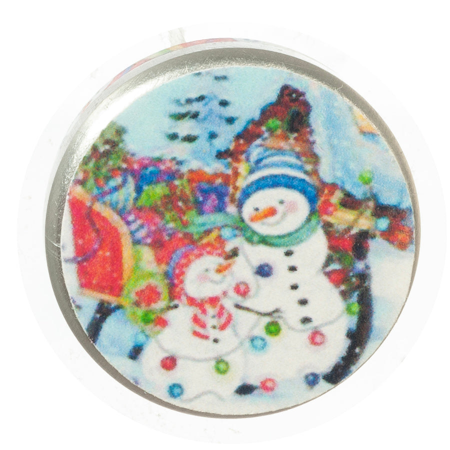 Dollhouse Miniature Snowman Cookie Tin