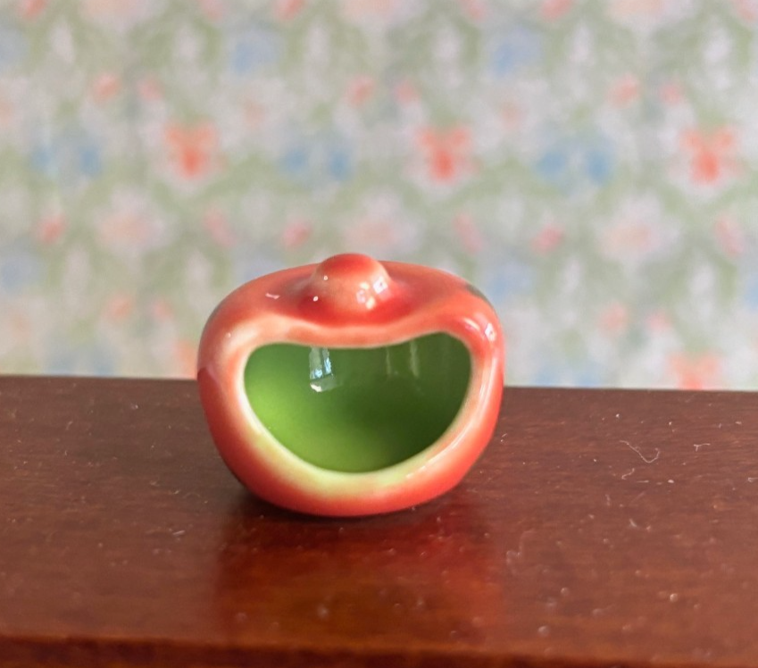 Dollhouse Miniature Glazed Ceramic Pumpkin Jar