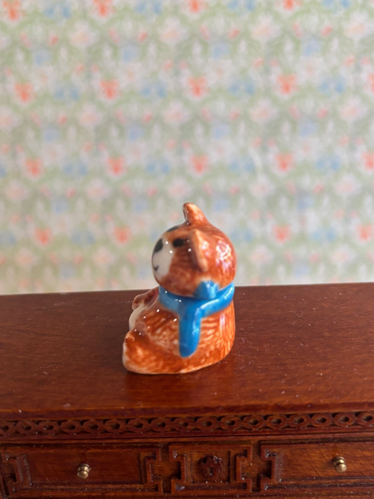 Dollhouse Miniature Happy Bear Porcelain Cookie Jar