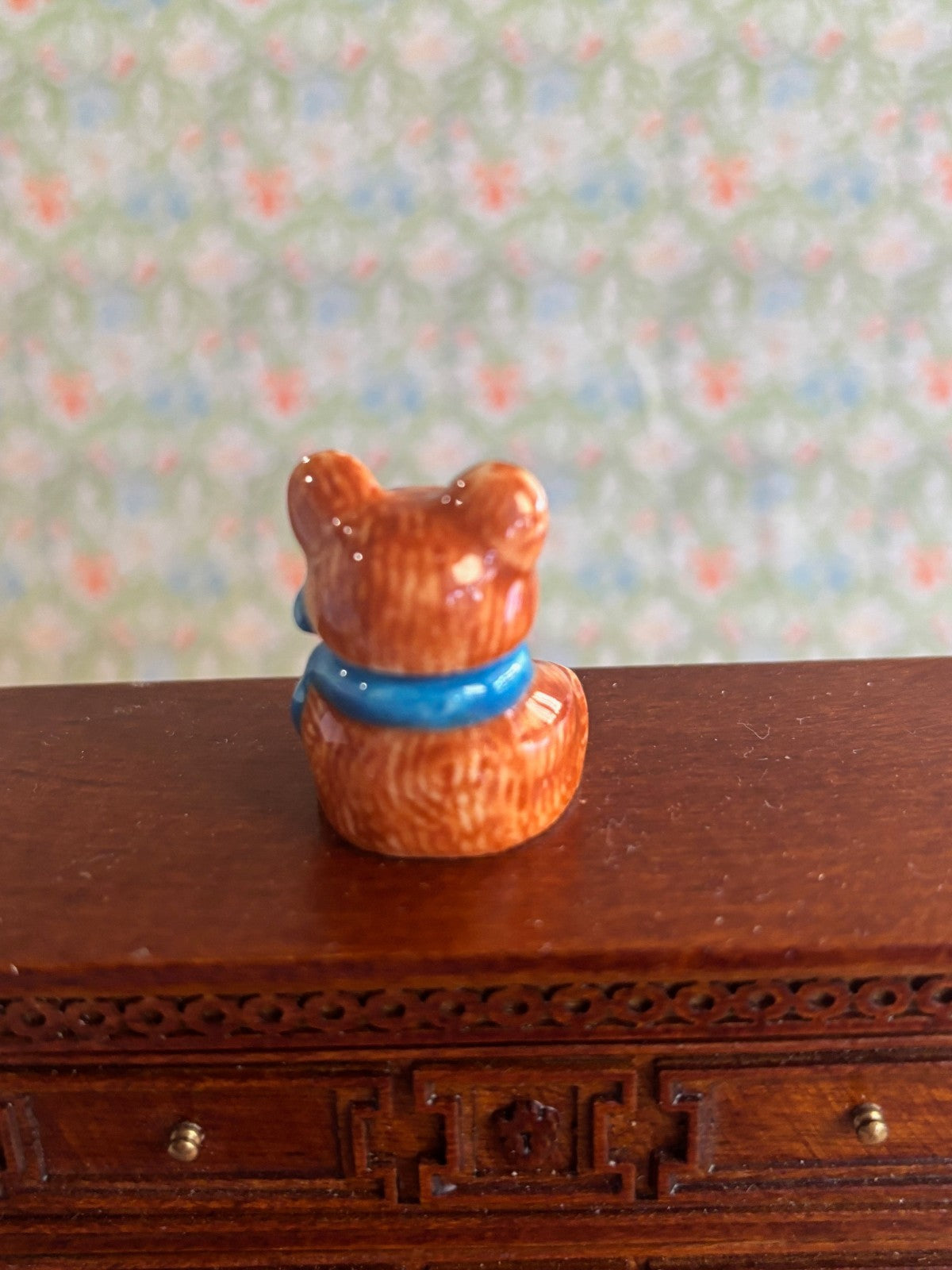 Dollhouse Miniature Happy Bear Porcelain Cookie Jar