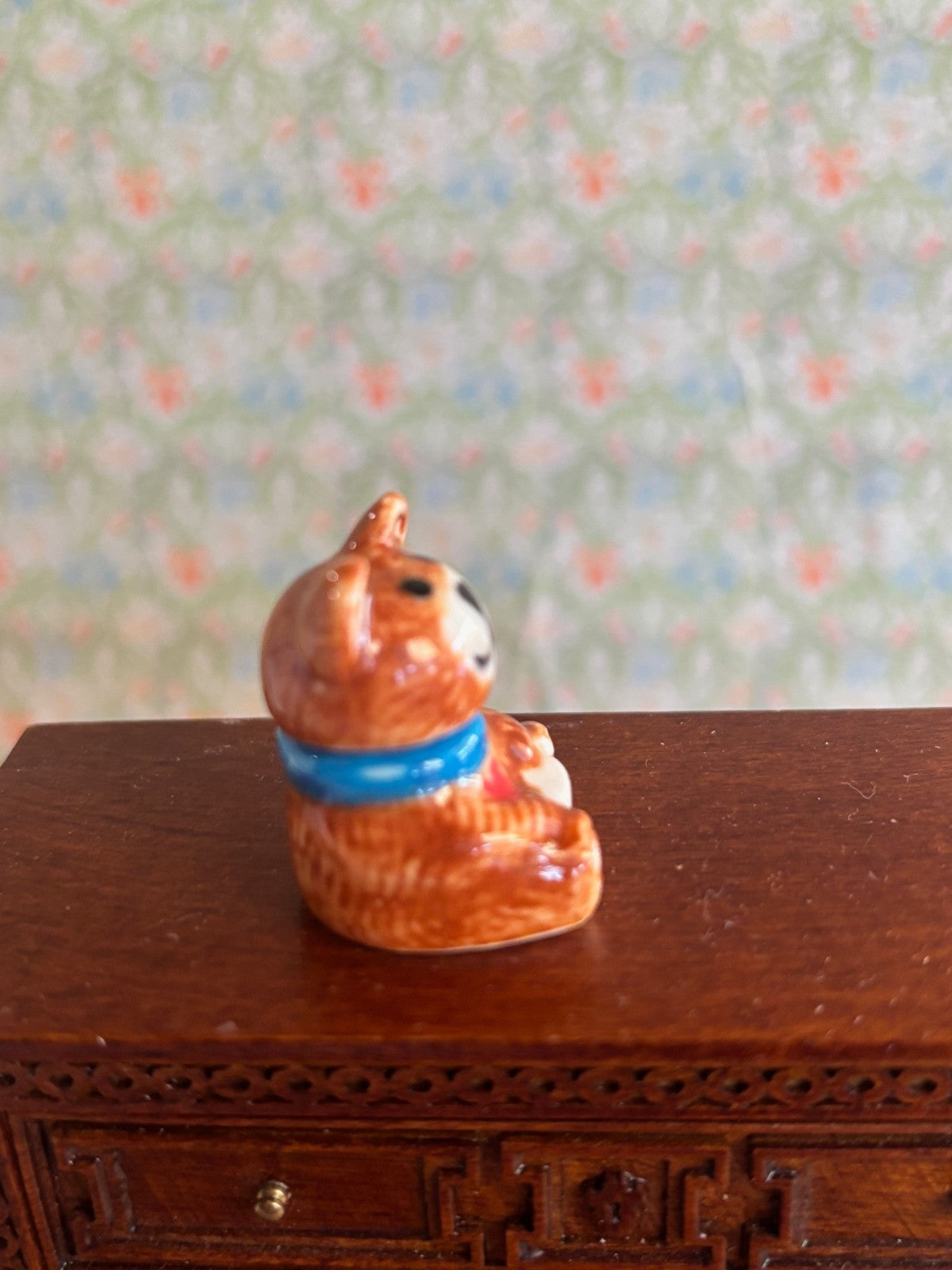 Dollhouse Miniature Happy Bear Porcelain Cookie Jar