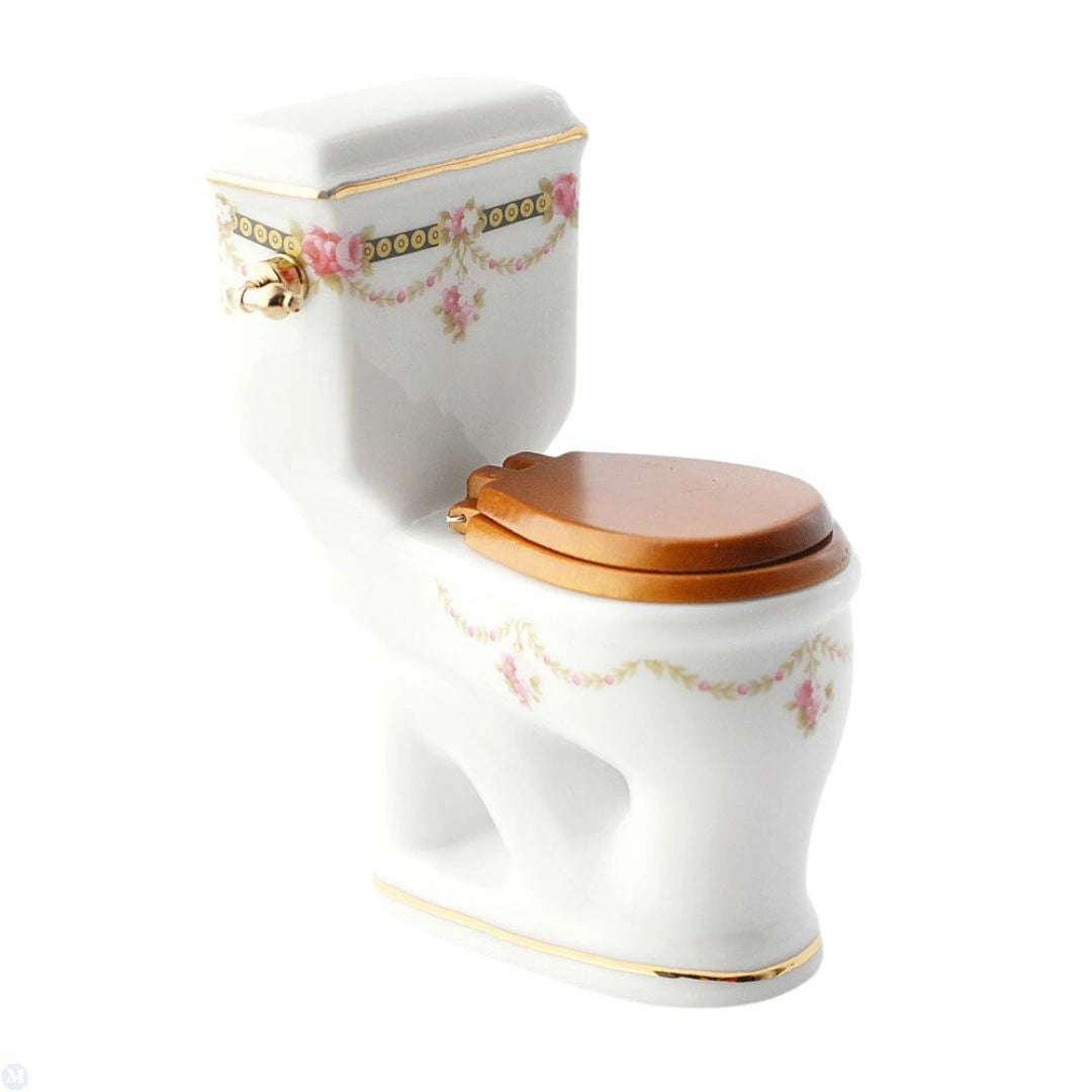 Reutter Porcelain - Dollhouse Miniature Victorian Rose 3-Piece Bathroom Set