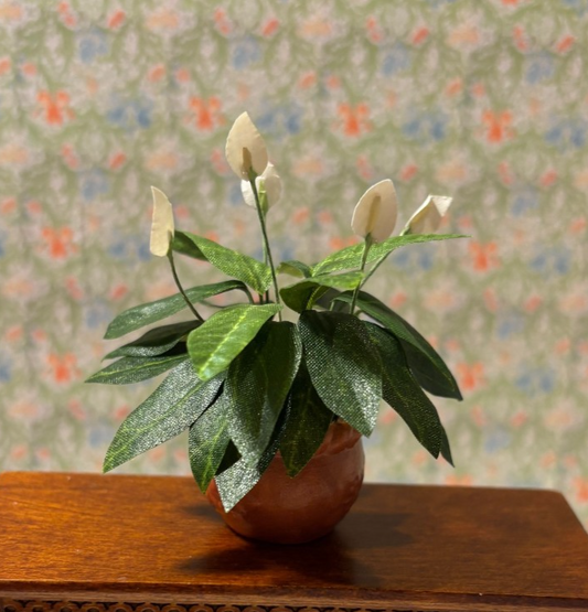 Dollhouse Miniature Peace Lily Handcrafted