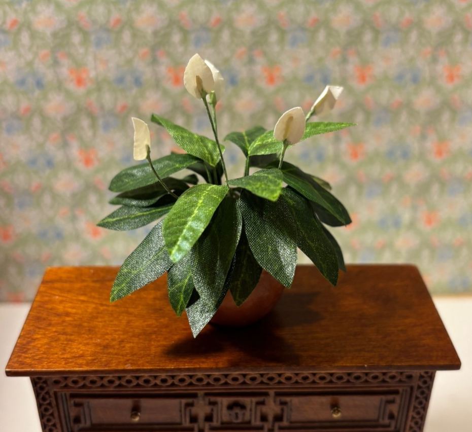 Dollhouse Miniature Peace Lily Handcrafted