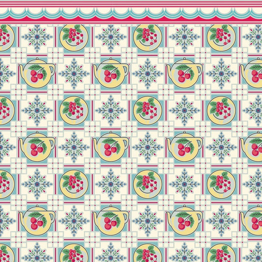 Bradbury and Bradbury Dollhouse Wallpaper - Tea Pots