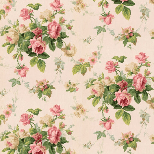 Bradbury and Bradbury Dollhouse Wallpaper - Rose Spray