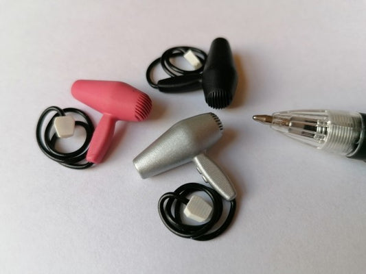 Dollhouse Miniature Bright Pink Professional Hair Dryer by Delph Miniatures