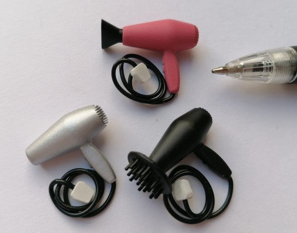 Dollhouse Miniature Bright Pink Professional Hair Dryer by Delph Miniatures