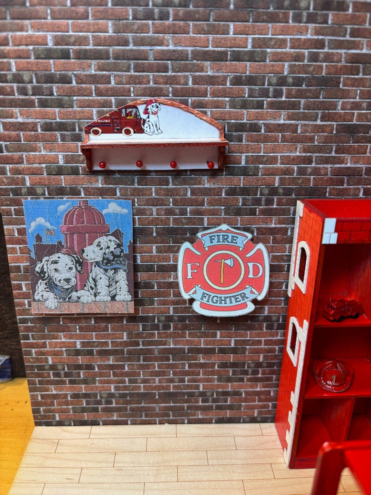 Dollhouse Miniature Handcrafted Firetruck Bedroom
