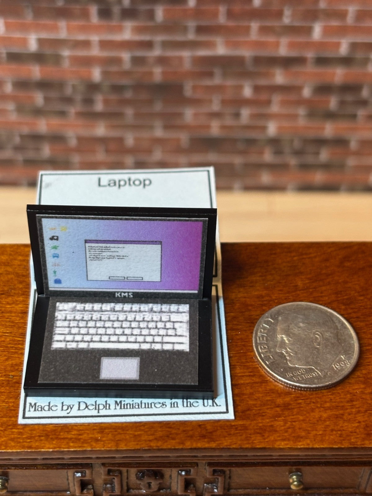 Dollhouse Miniature Black Laptop Computer by Delph Miniatures