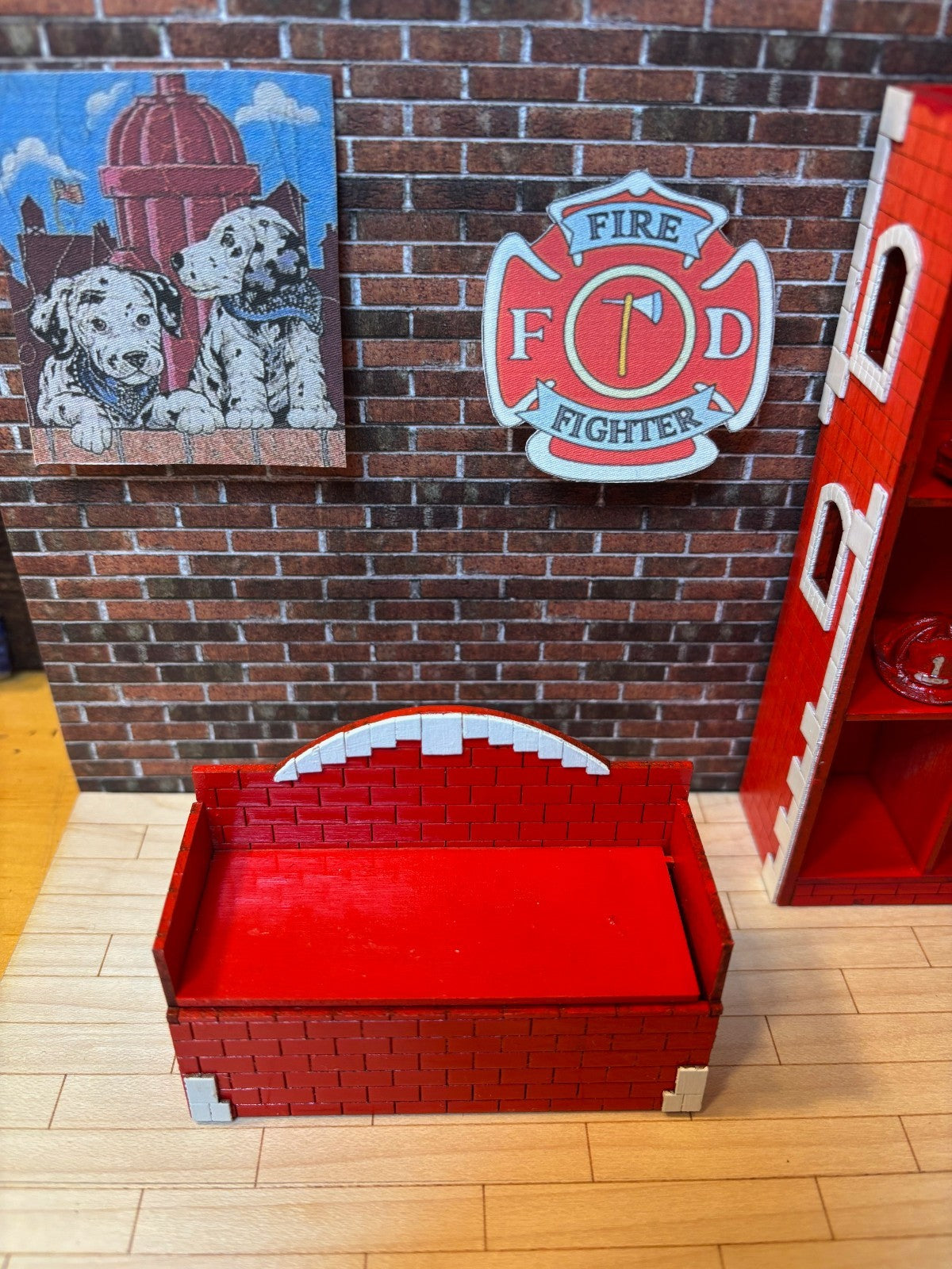 Dollhouse Miniature Handcrafted Firetruck Bedroom