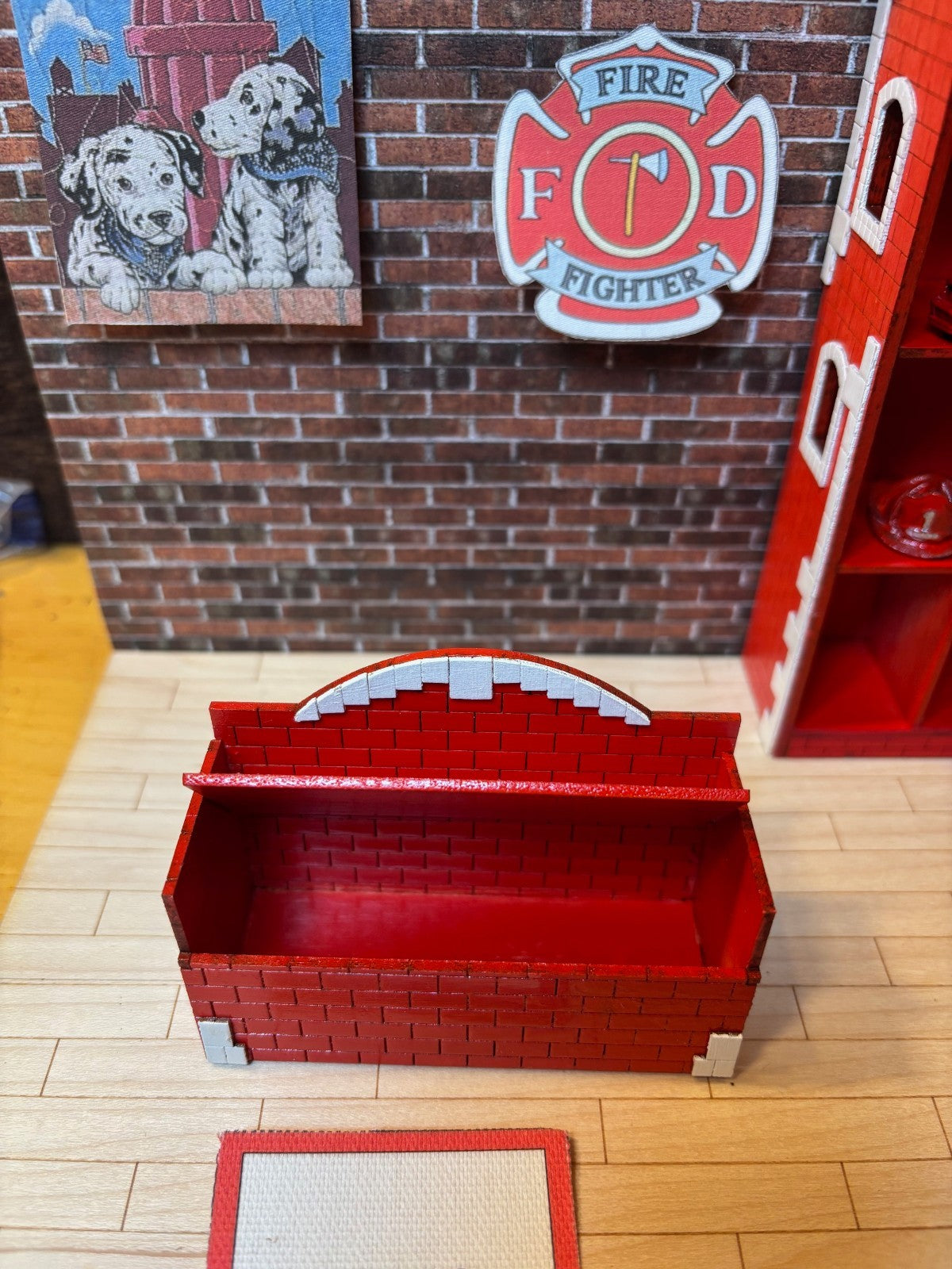 Dollhouse Miniature Handcrafted Firetruck Bedroom