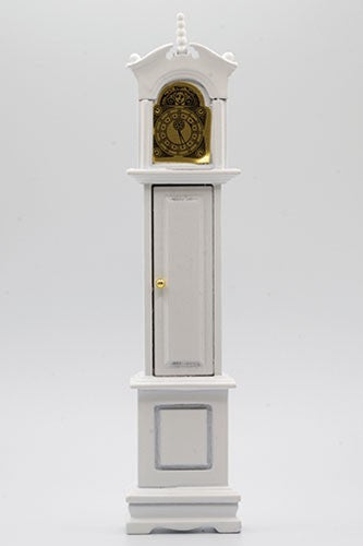 Grandfather Clock in White - Dollhouse Miniature