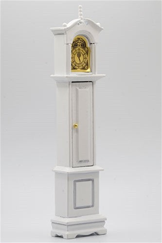 Grandfather Clock in White - Dollhouse Miniature