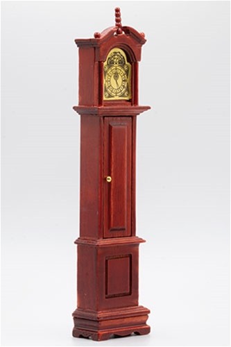 Grandfather Clock in Mahogany - Dollhouse Miniature