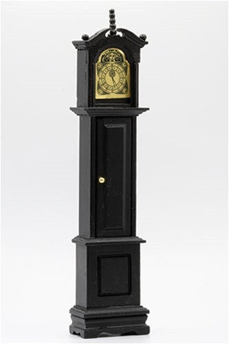 Grandfather Clock in Black - Dollhouse Miniature