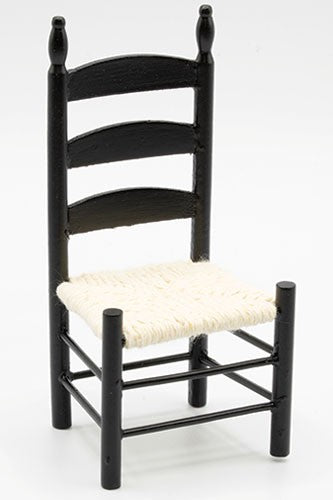 Dollhouse Miniature Black Shaker Side Chair