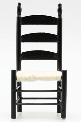 Dollhouse Miniature Black Shaker Side Chair