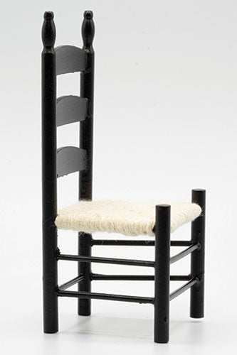 Dollhouse Miniature Black Shaker Side Chair